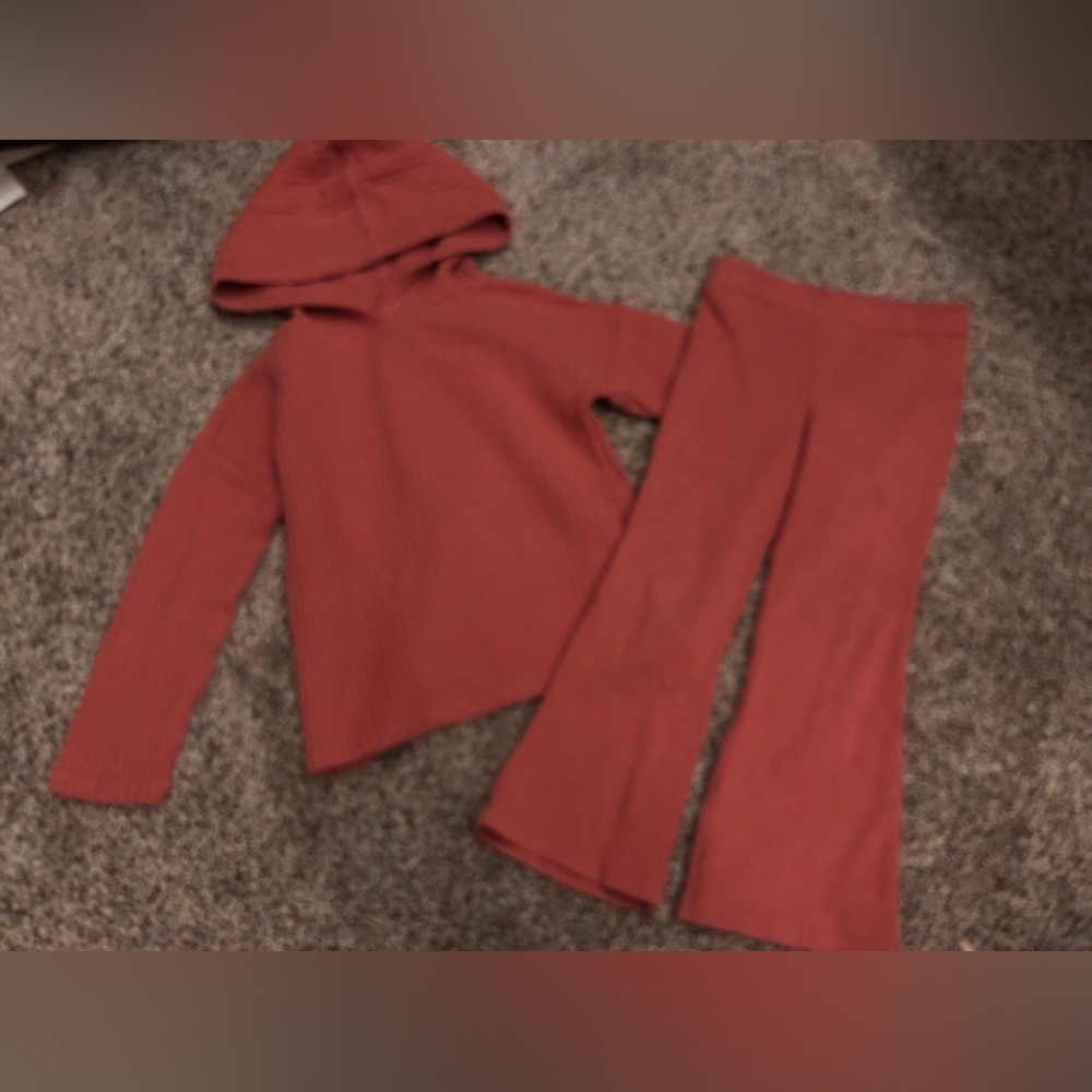 Girls garanimals waffle knit hooded sweat suit - 3T